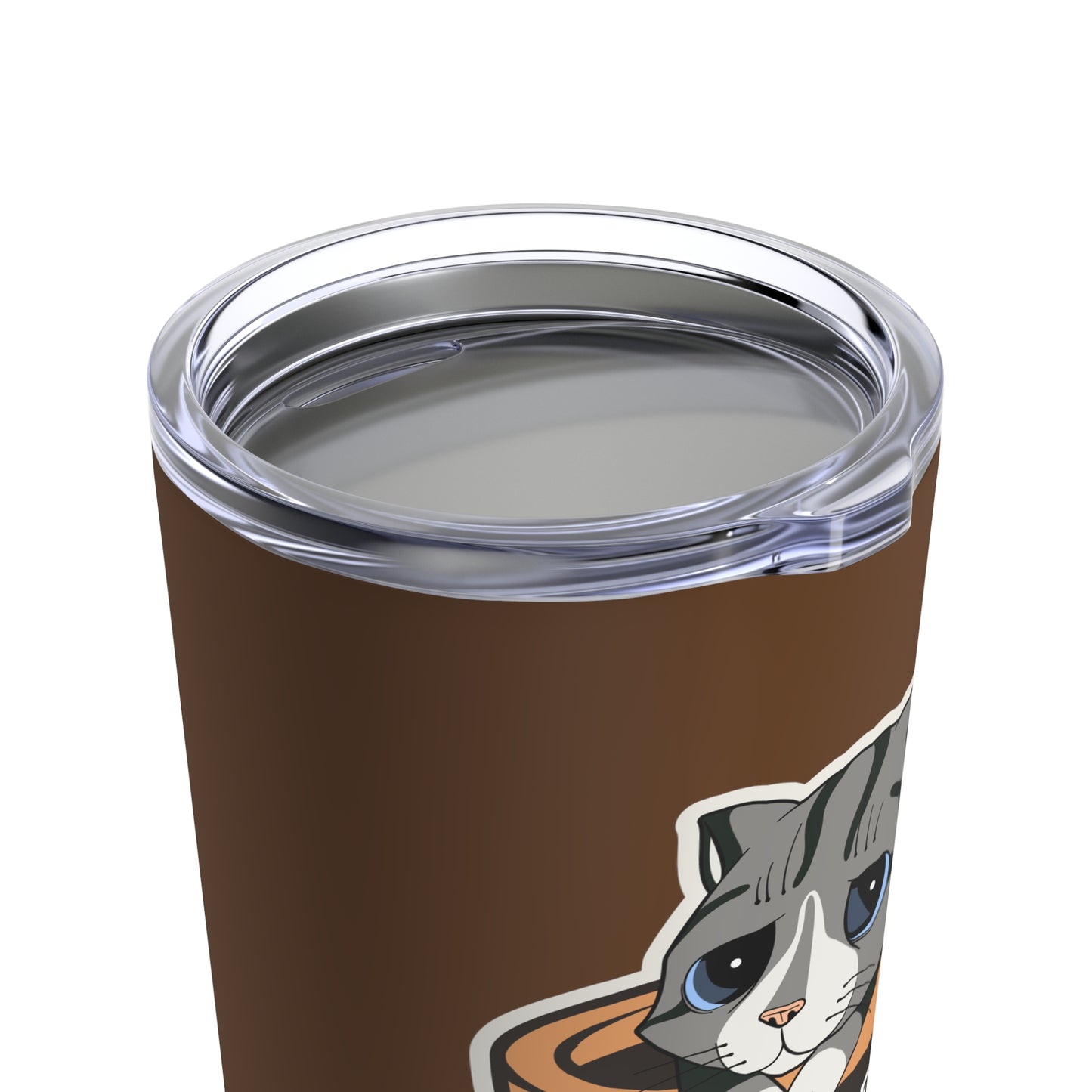 Humorous Cat Brown Tumbler 20oz