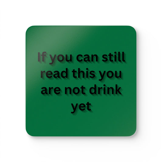 Humorous Quote, Green Corkwood Coaster Set