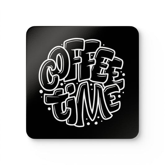 Coffee Time, Black Corkwood Coaster Set