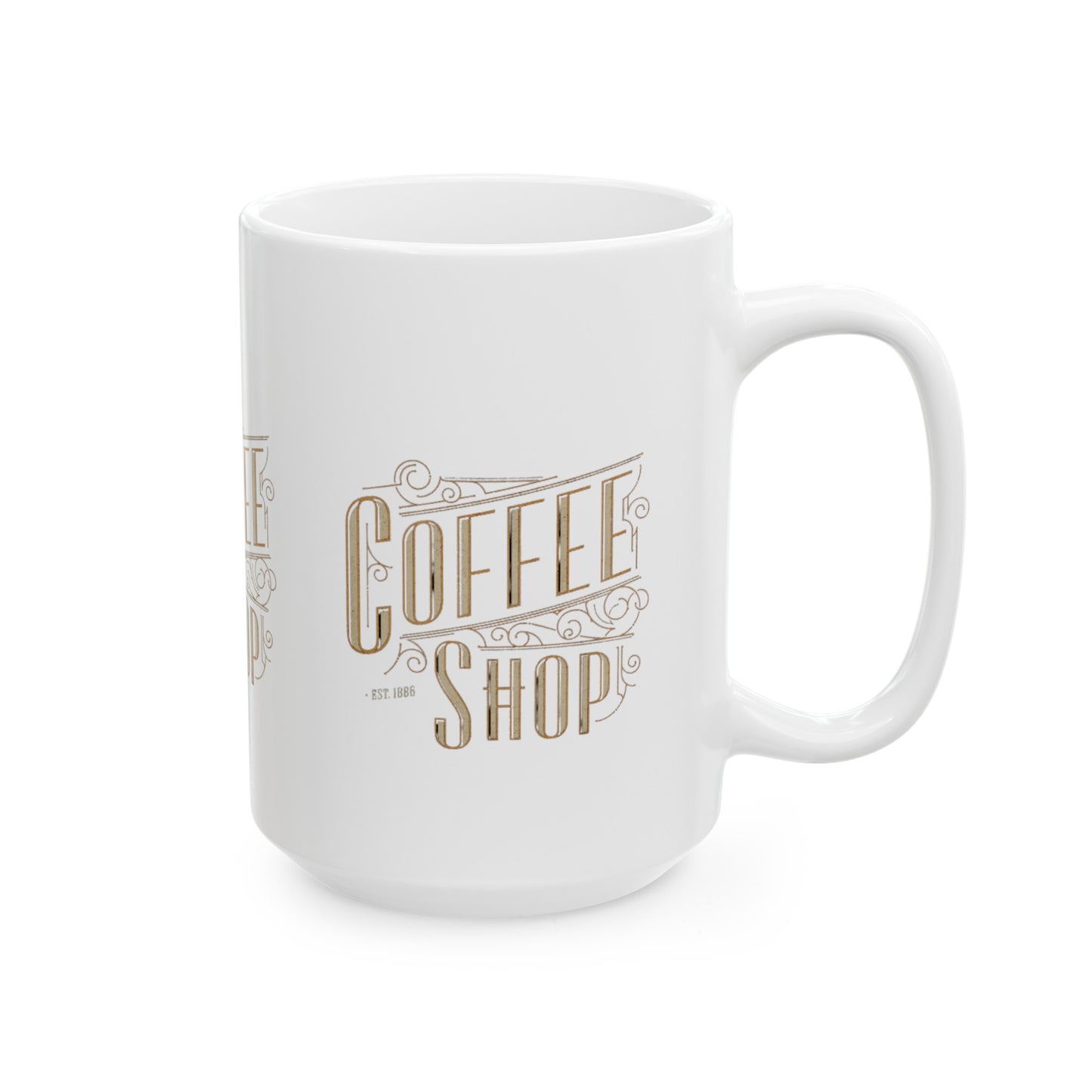 Coffee Shop Ceramic Mug, (11oz, 15oz)