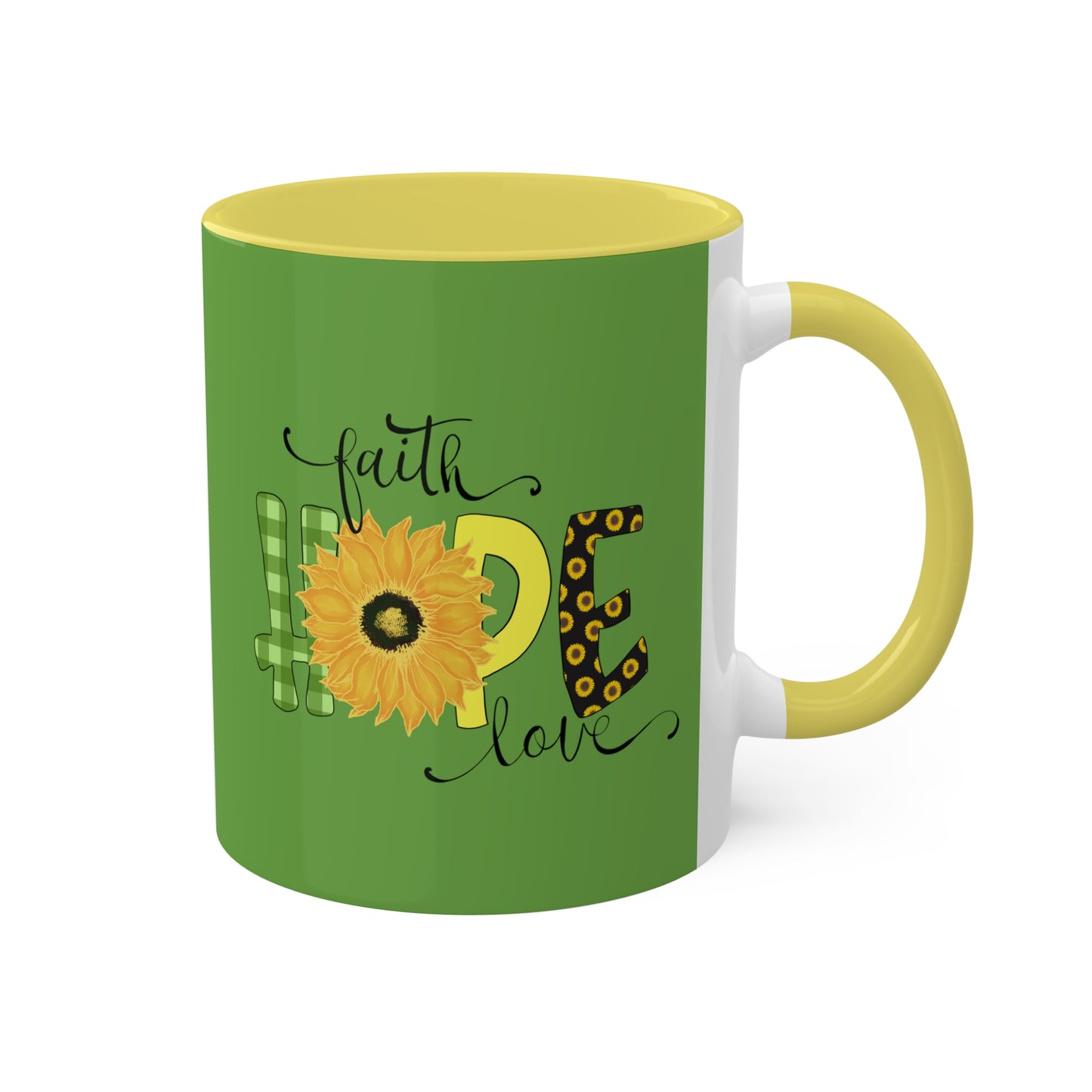 Faith, Hope, Love Inspirational Colorful Mugs, 11oz