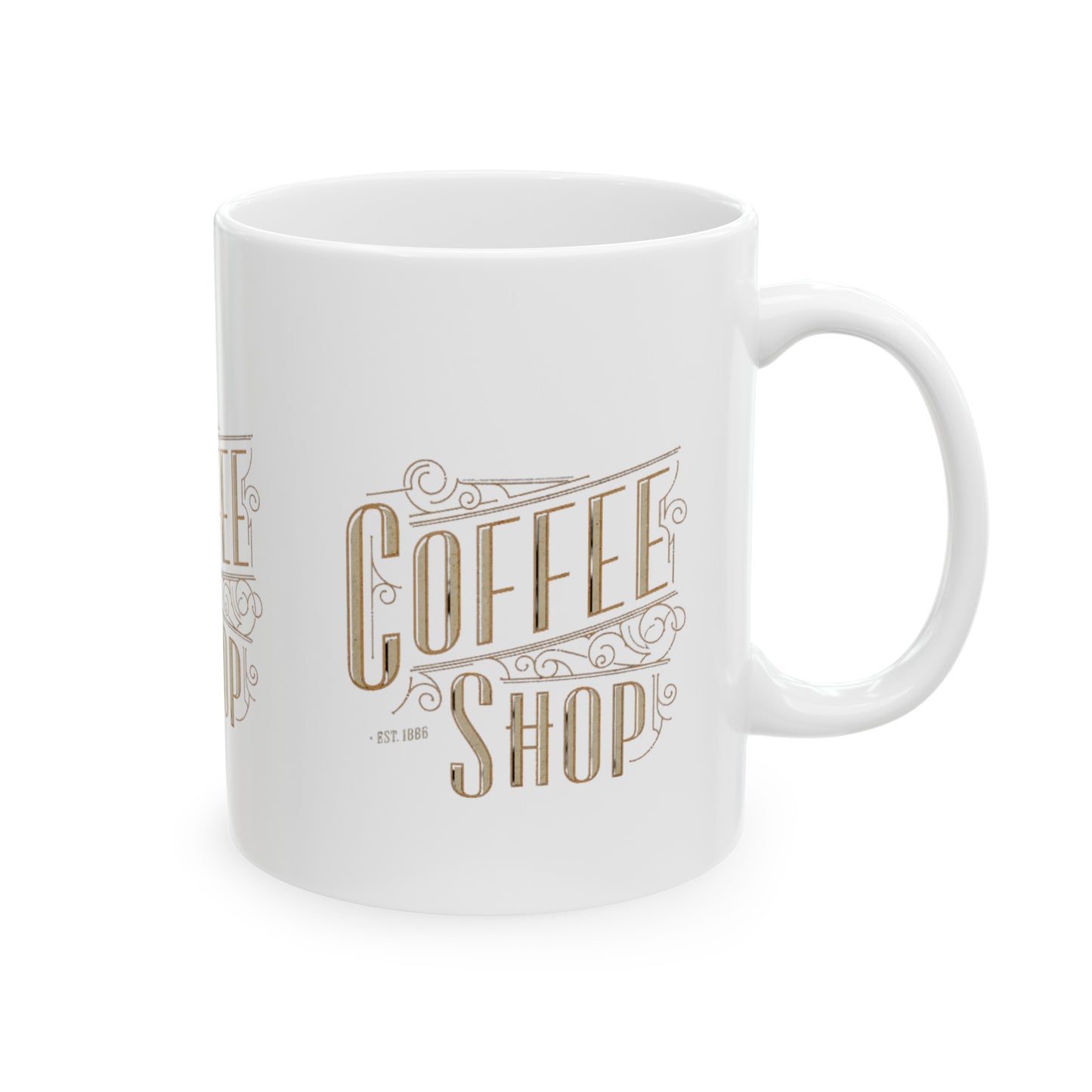 Coffee Shop Ceramic Mug, (11oz, 15oz)