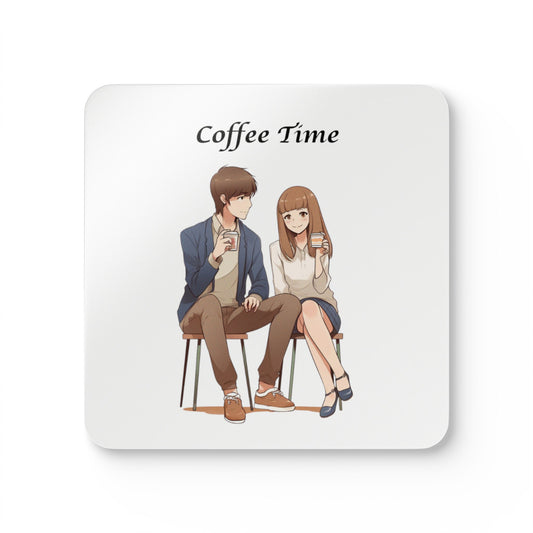 Coffee Time, Coffee Lovers Corkwood Coaster Set