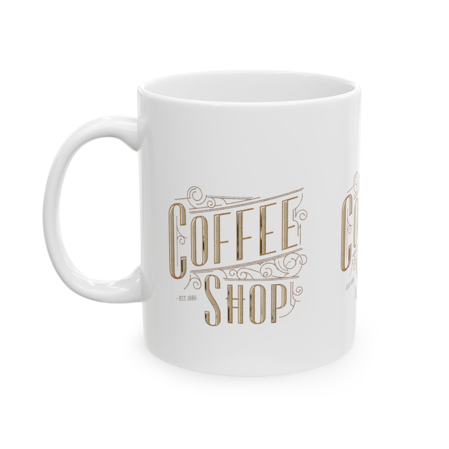 Coffee Shop Ceramic Mug, (11oz, 15oz)