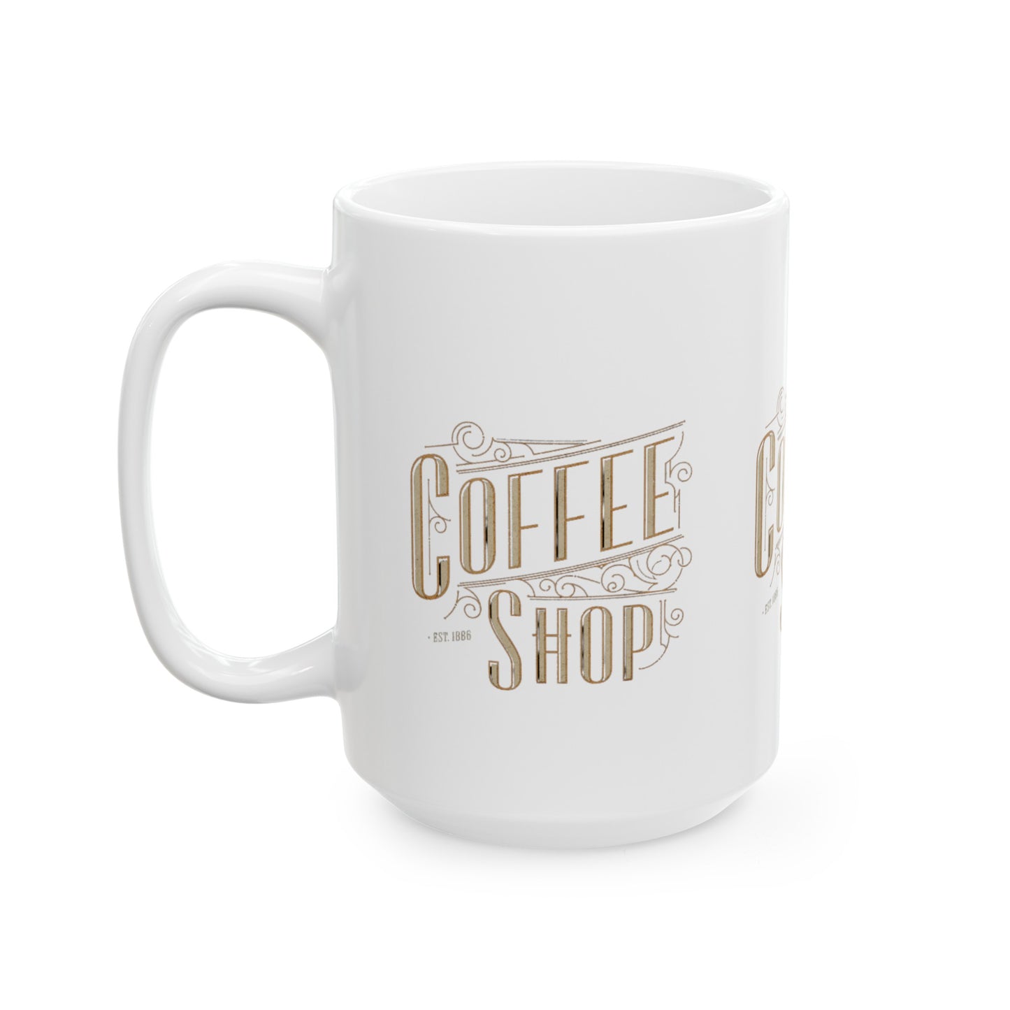 Coffee Shop Ceramic Mug, (11oz, 15oz)